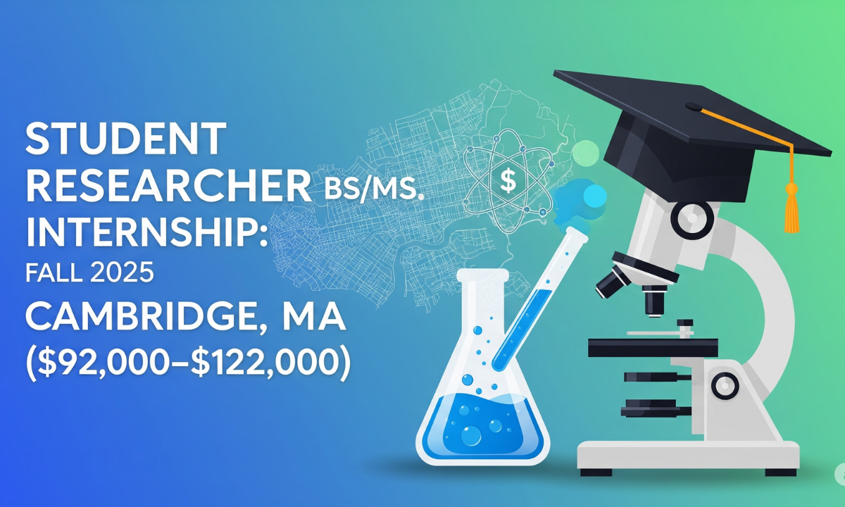 Student Researcher, BS/MS, Fall 2025: Cambridge, MA Internship Opportunity ($92,000–$122,000